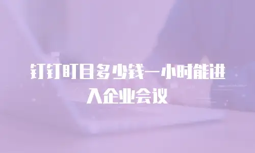 钉钉盯目多少钱一小时能进入企业会议