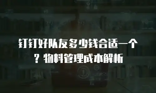 钉钉好队友多少钱合适一个？物料管理成本解析