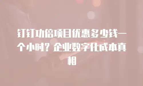钉钉功倍项目优惠多少钱一个小时？企业数字化成本真相
