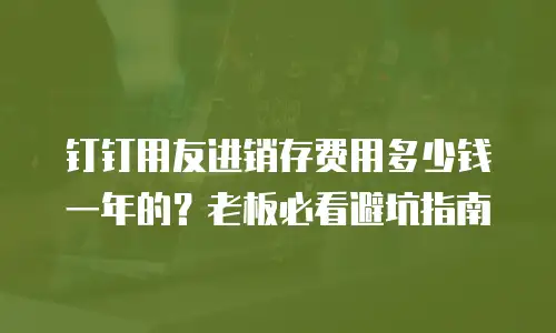 钉钉用友进销存费用多少钱一年的？老板必看避坑指南