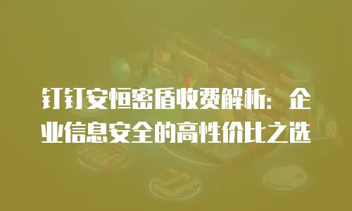 钉钉安恒密盾收费解析：企业信息安全的高性价比之选