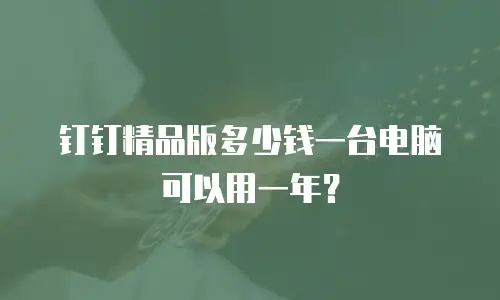 钉钉精品版多少钱一台电脑可以用一年？