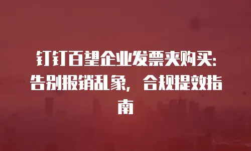 钉钉百望企业发票夹购买：告别报销乱象，合规提效指南