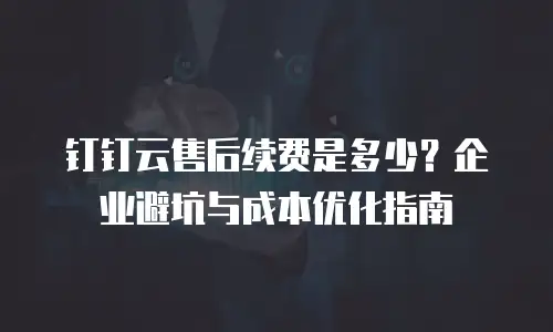 钉钉云售后续费是多少？企业避坑与成本优化指南