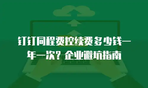 钉钉同程费控续费多少钱一年一次？企业避坑指南