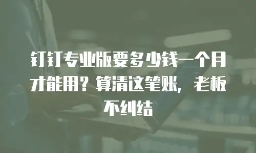 钉钉专业版要多少钱一个月才能用？算清这笔账，老板不纠结