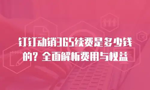 钉钉动销365续费是多少钱的？全面解析费用与权益
