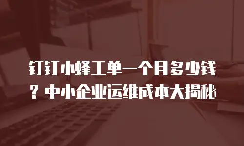 钉钉小蜂工单一个月多少钱？中小企业运维成本大揭秘