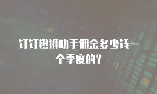 钉钉橙狮助手佣金多少钱一个季度的？