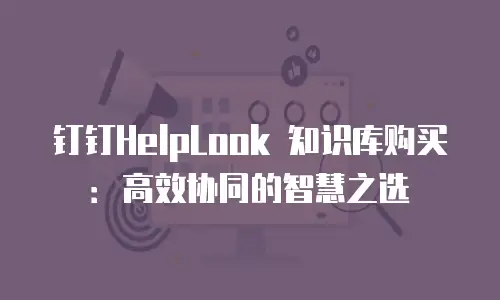 钉钉HelpLook 知识库购买：高效协同的智慧之选