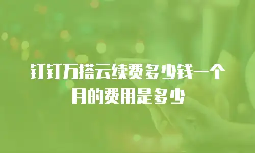 钉钉万搭云续费多少钱一个月的费用是多少