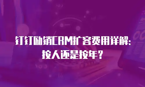 钉钉励销CRM扩容费用详解：按人还是按年？
