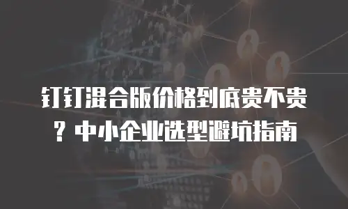 钉钉混合版价格到底贵不贵？中小企业选型避坑指南