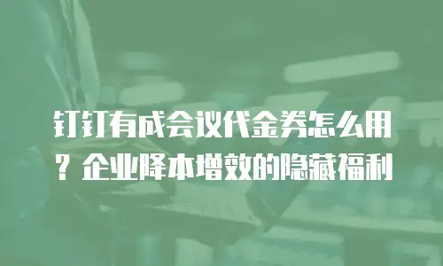 钉钉有成会议代金券怎么用？企业降本增效的隐藏福利