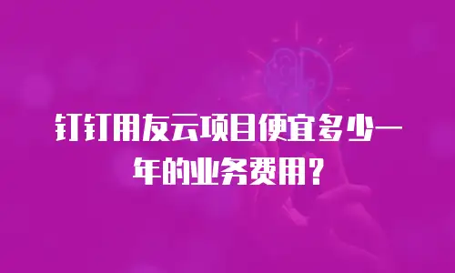 钉钉用友云项目便宜多少一年的业务费用？