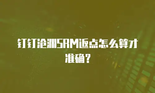 钉钉沧渊SRM返点怎么算才准确？