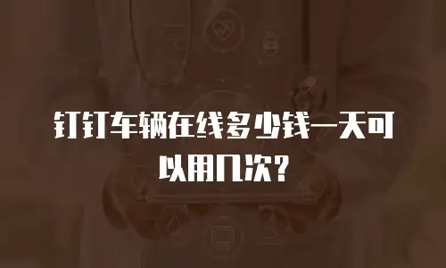 钉钉车辆在线多少钱一天可以用几次？