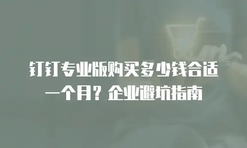 钉钉专业版购买多少钱合适一个月？企业避坑指南