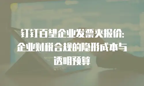 钉钉百望企业发票夹报价：企业财税合规的隐形成本与透明预算