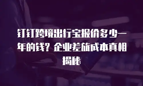 钉钉跨境出行宝报价多少一年的钱？企业差旅成本真相揭秘