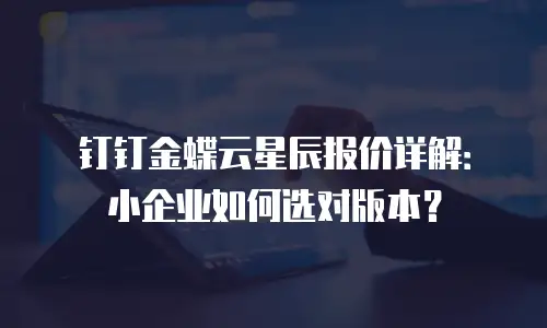 钉钉金蝶云星辰报价详解：小企业如何选对版本？