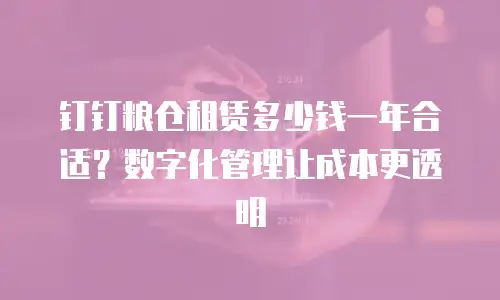 钉钉粮仓租赁多少钱一年合适？数字化管理让成本更透明