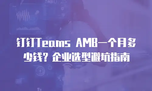 钉钉Teams AMB一个月多少钱？企业选型避坑指南