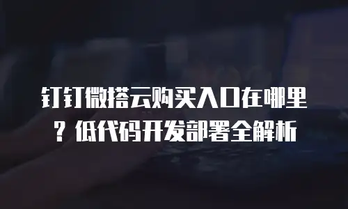 钉钉微搭云购买入口在哪里？低代码开发部署全解析