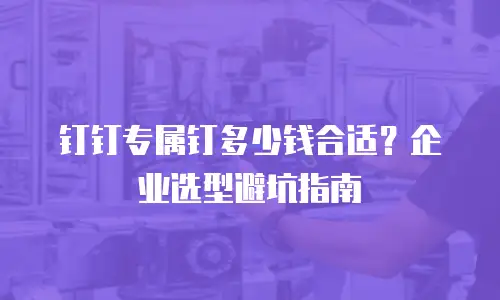 钉钉专属钉多少钱合适？企业选型避坑指南