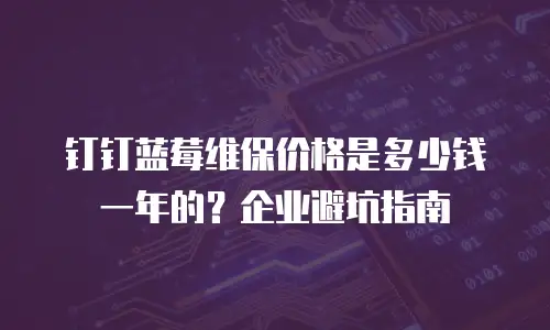 钉钉蓝莓维保价格是多少钱一年的？企业避坑指南