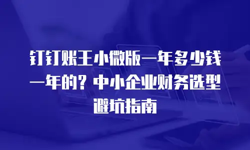 钉钉账王小微版一年多少钱一年的？中小企业财务选型避坑指南