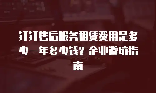 钉钉售后服务租赁费用是多少一年多少钱？企业避坑指南