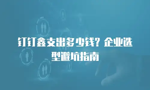 钉钉鑫支出多少钱？企业选型避坑指南