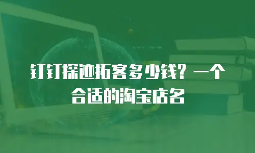钉钉探迹拓客多少钱？一个合适的淘宝店名
