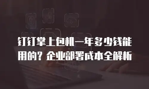 钉钉掌上包机一年多少钱能用的？企业部署成本全解析