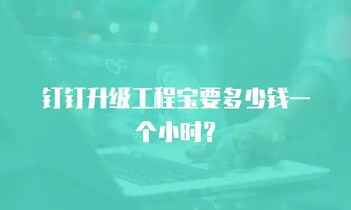 钉钉升级工程宝要多少钱一个小时？