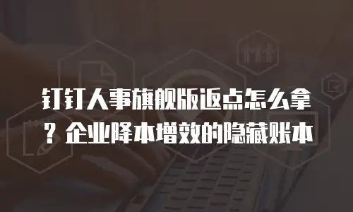 钉钉人事旗舰版返点怎么拿？企业降本增效的隐藏账本