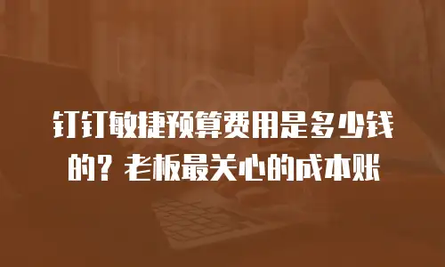 钉钉敏捷预算费用是多少钱的？老板最关心的成本账