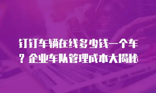 钉钉车辆在线多少钱一个车？企业车队管理成本大揭秘