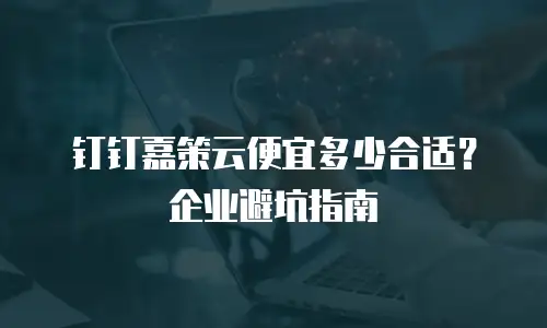 钉钉嘉策云便宜多少合适？企业避坑指南