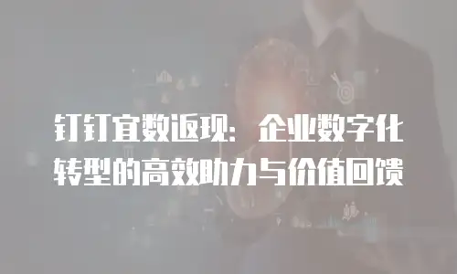 钉钉宜数返现：企业数字化转型的高效助力与价值回馈