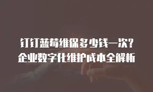 钉钉蓝莓维保多少钱一次？企业数字化维护成本全解析