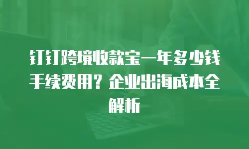 钉钉跨境收款宝一年多少钱手续费用？企业出海成本全解析