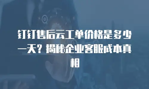 钉钉售后云工单价格是多少一天？揭秘企业客服成本真相