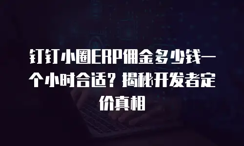 钉钉小圈ERP佣金多少钱一个小时合适？揭秘开发者定价真相
