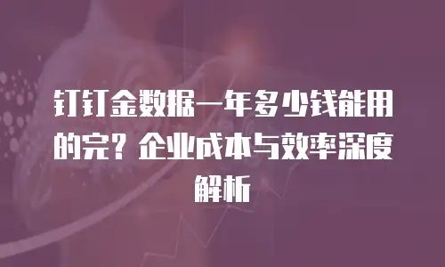 钉钉金数据一年多少钱能用的完？企业成本与效率深度解析