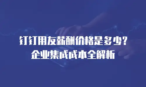 钉钉用友薪酬价格是多少？企业集成成本全解析