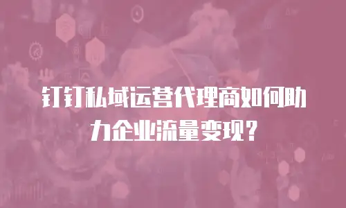 钉钉私域运营代理商如何助力企业流量变现？