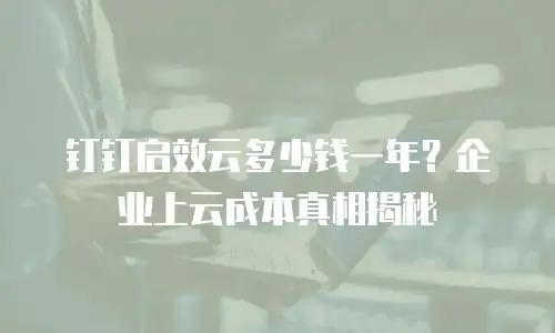 钉钉启效云多少钱一年？企业上云成本真相揭秘