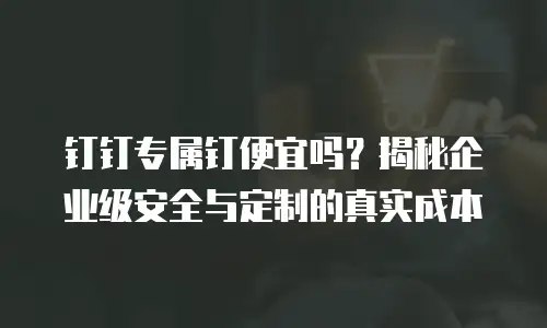 钉钉专属钉便宜吗？揭秘企业级安全与定制的真实成本
